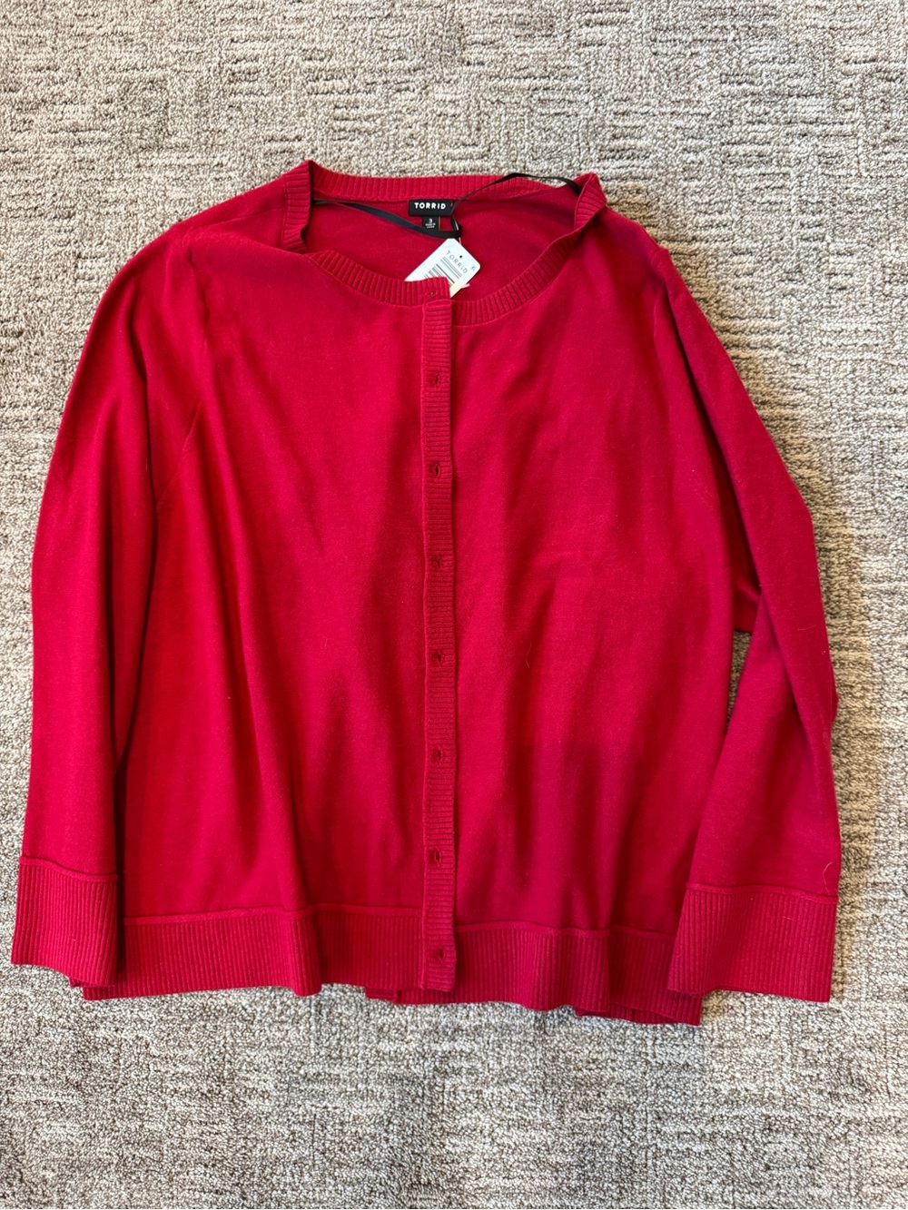 torrid Bright Red Button-Front Knit Top